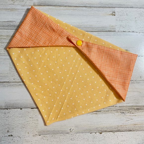 Boho Yellow and Orange Reversible Dog Bandana - Picture 2 of 5
